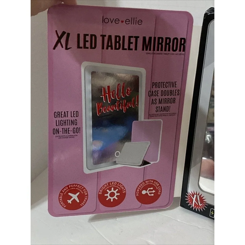 Love Ellie XL LED Tablet Mirror USB Rechargeable Dimmable Lighted Makeup Mirror